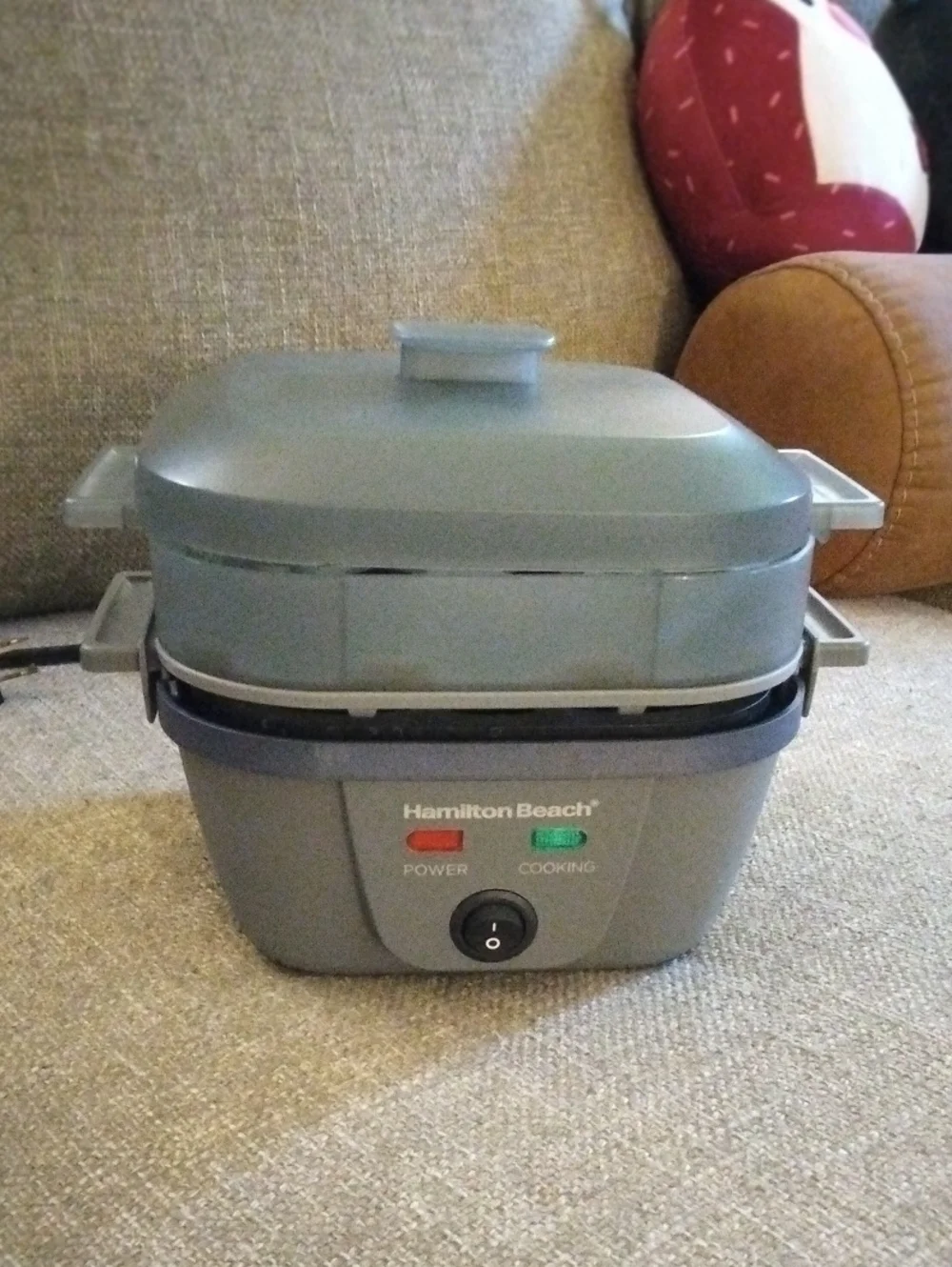 Hamilton Beach Gray Electric Egg Cooker with Indicator Lights